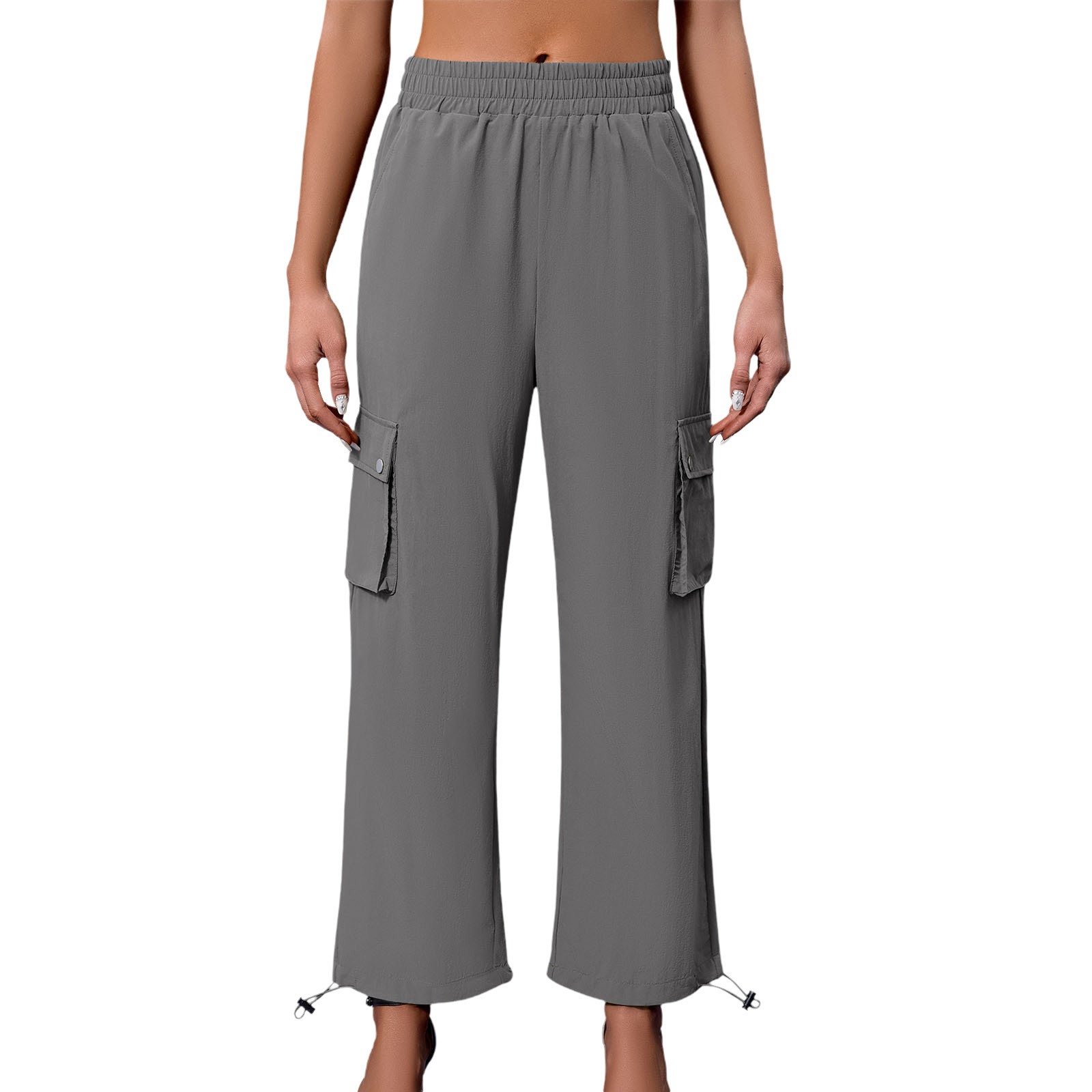 thumbnail image 1 of Pantalones jogger casuales para mujer con bolsillos laterales: cómodos y versátiles para el día a día, poliéster y spandex, diseño de pierna cónica, 1 of 8